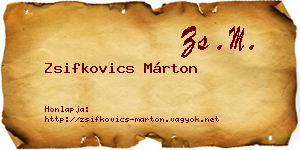 Zsifkovics Márton névjegykártya