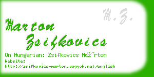 marton zsifkovics business card